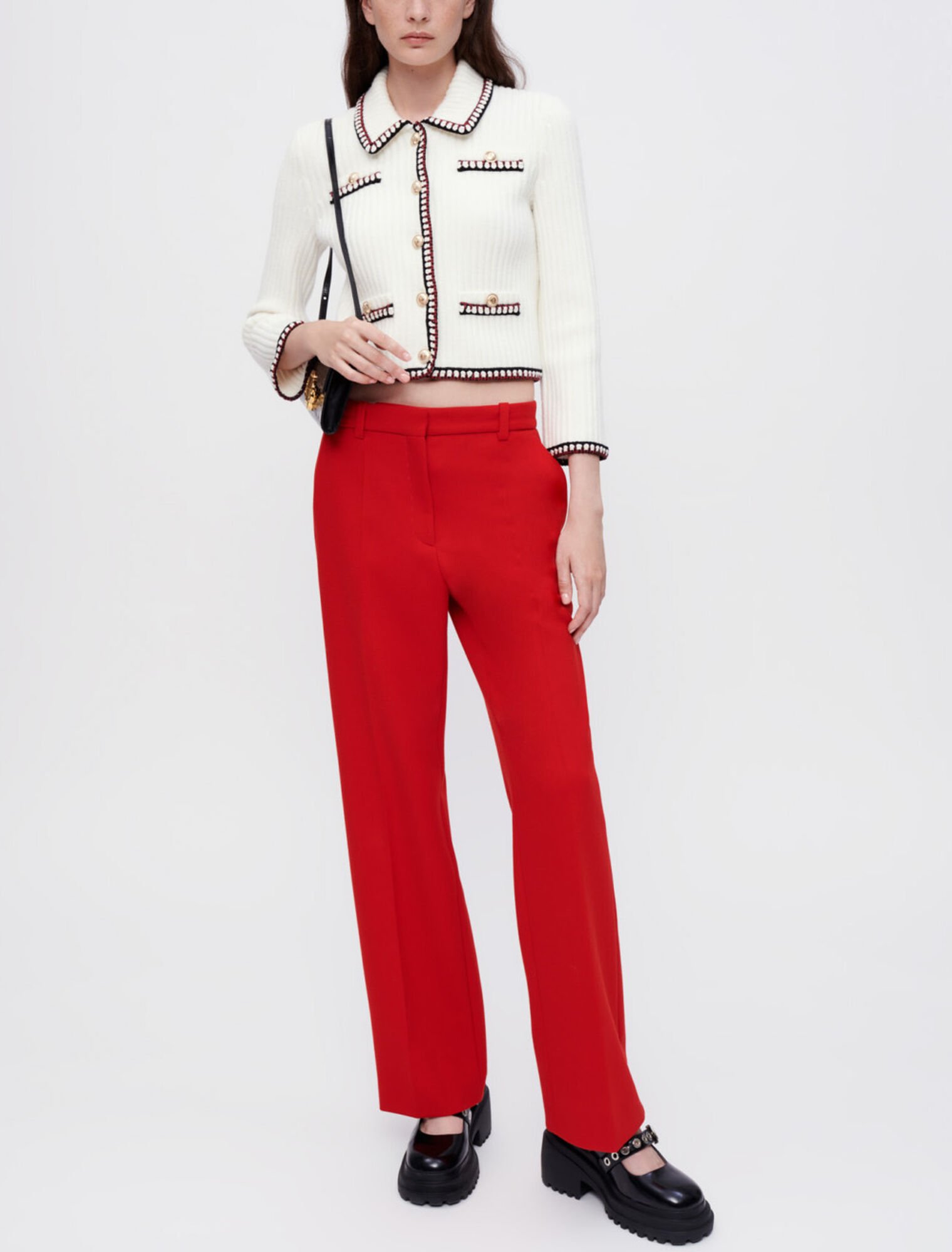 Pantaloni da tailleur ampi rossi