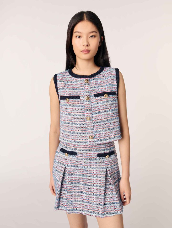 Abito corto 2 in 1 in tweed
