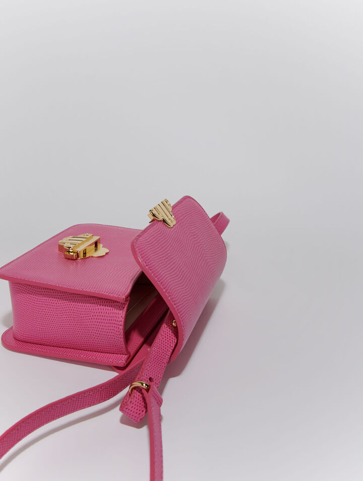 Borsa Clover in pelle effetto lucertola