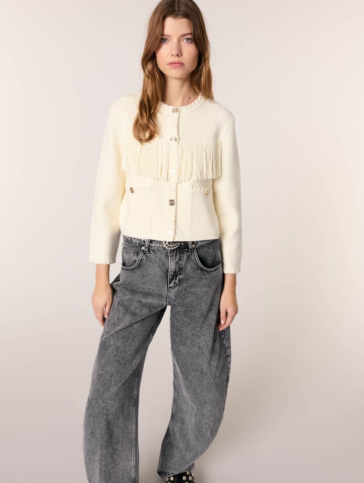 Cardigan con frange