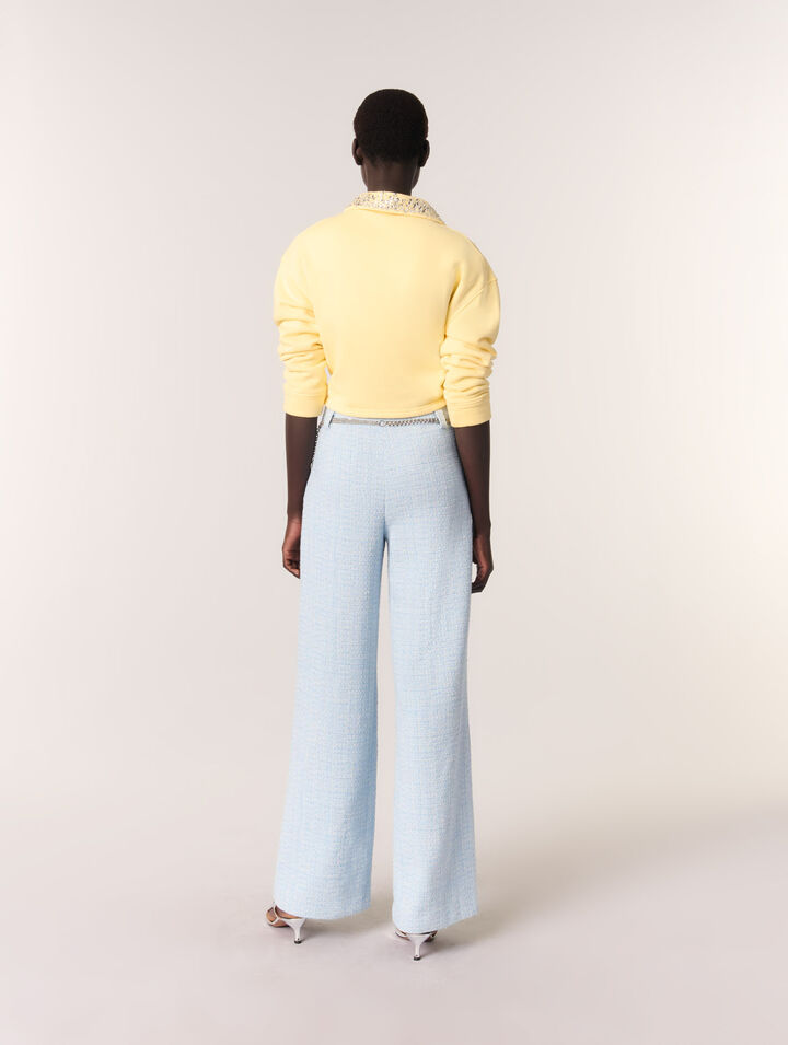 Pantaloni in tweed con cintura