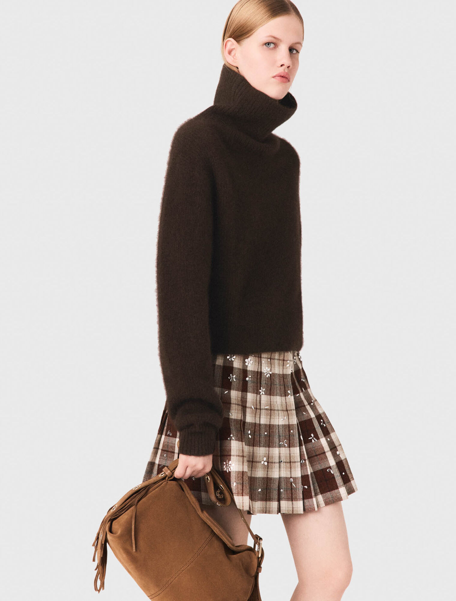 Maglione dolcevita in misto yak
