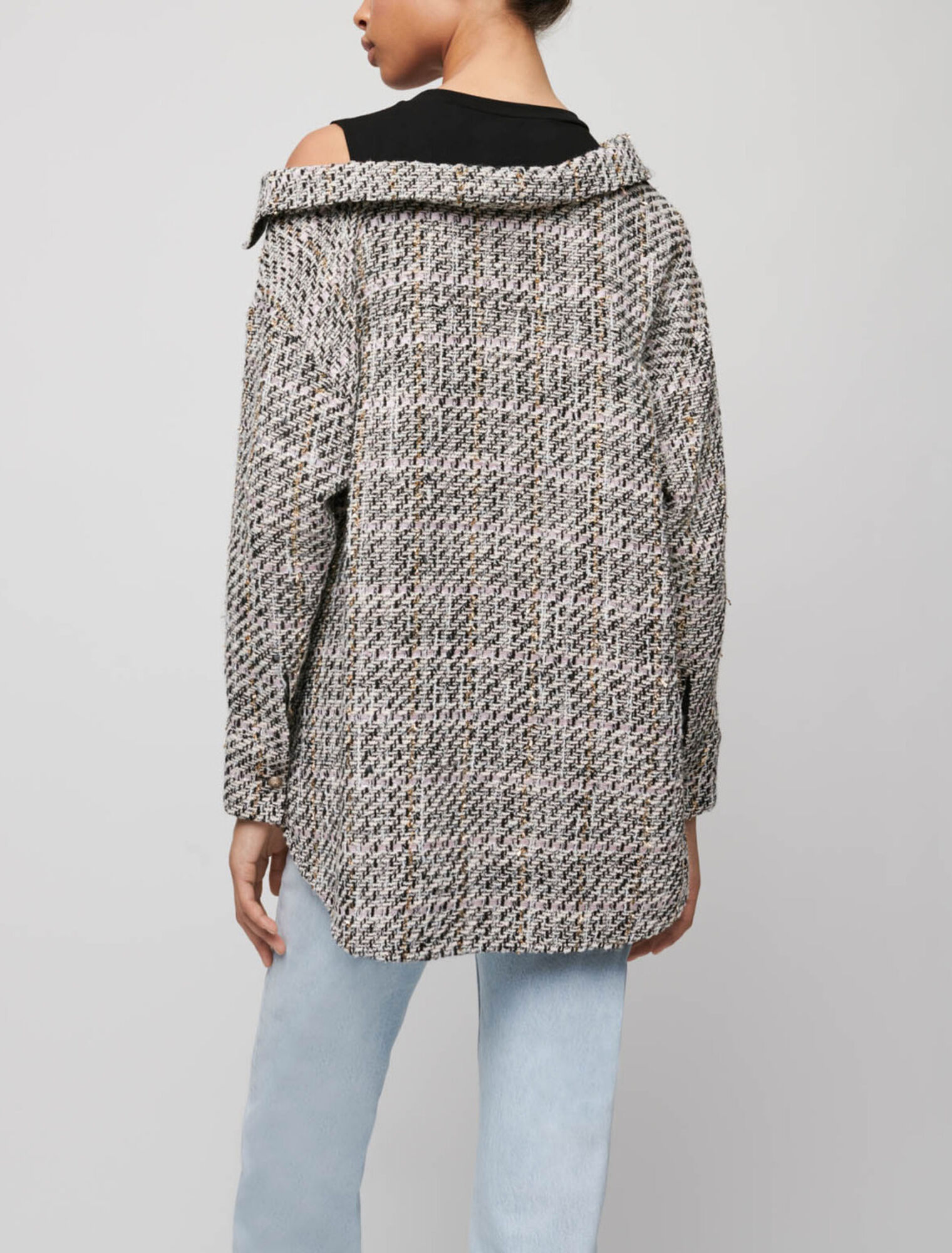 Camicia in tweed trompe-l'oeil