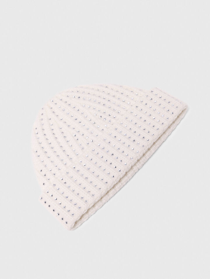 Berretto in lana con strass
