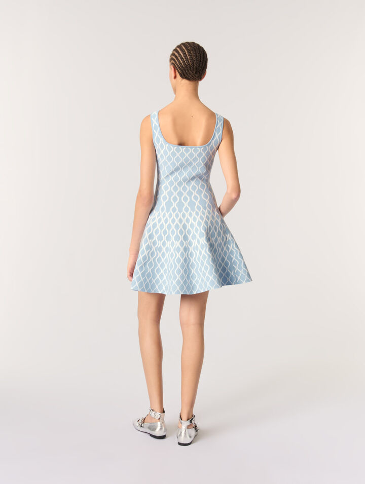 Abito corto in maglia jacquard