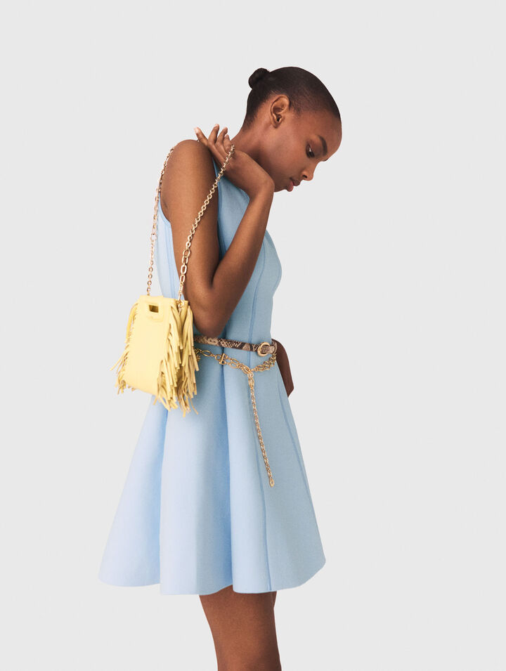 Borsa M Mini pelle craquel&eacute; mat