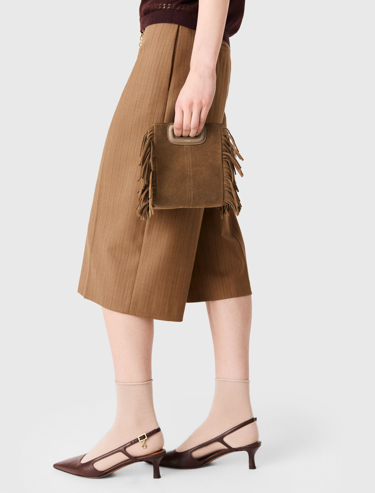 Borsa mini M in pelle scamosciata