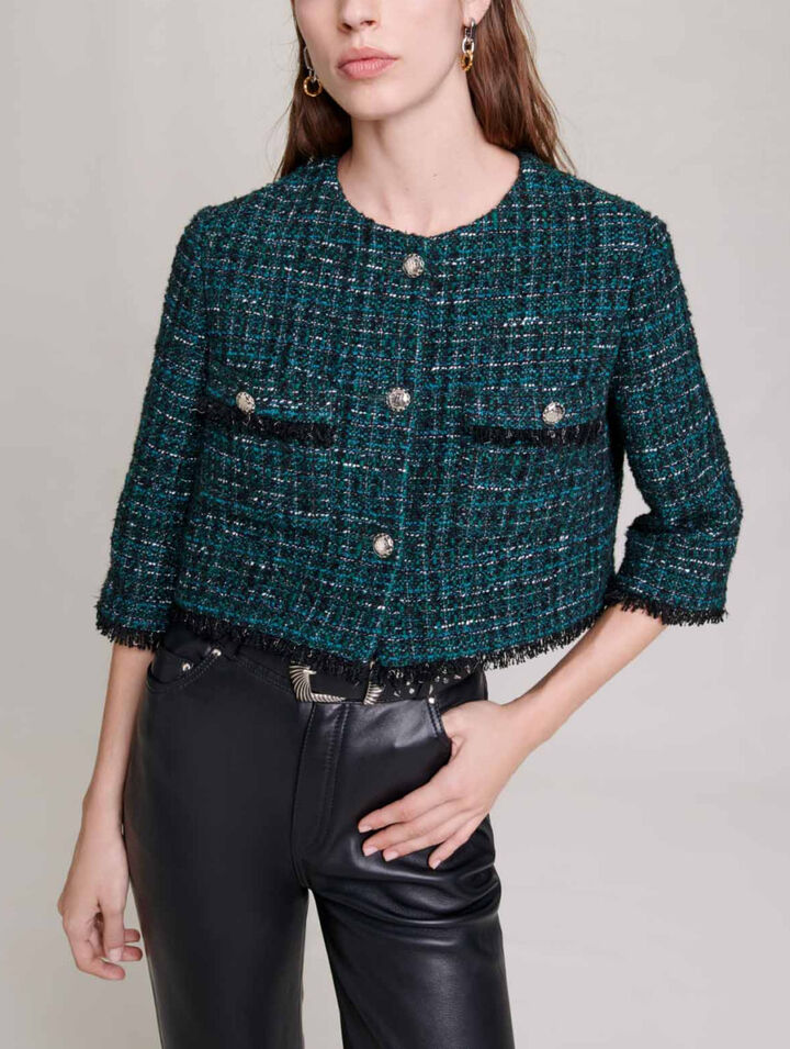 Giacca corta in tweed