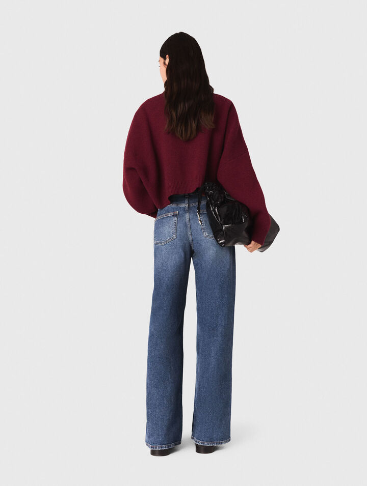 Cardigan cropped in misto lana