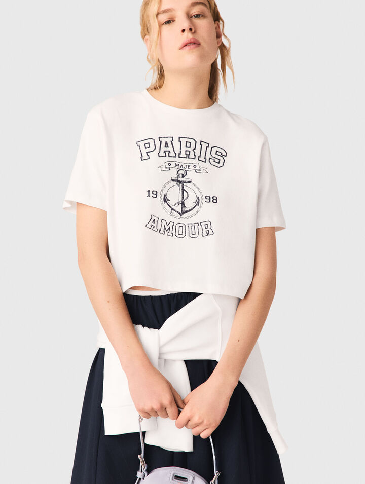 T-shirt con stampa marinara