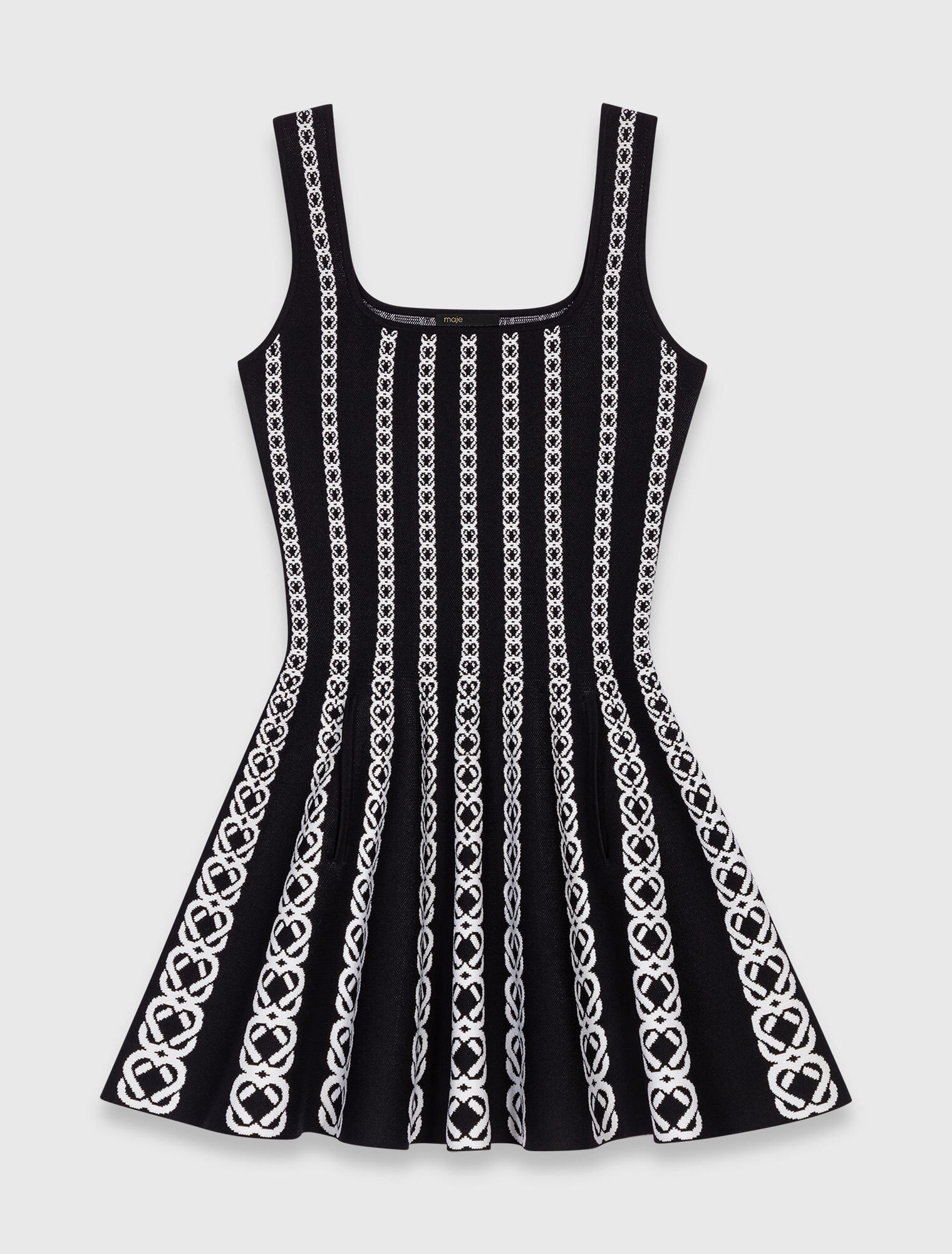 Abito corto in maglia jacquard