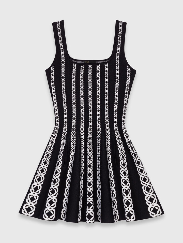 Abito corto in maglia jacquard