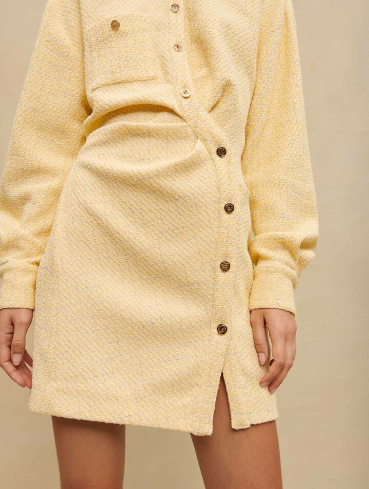 Abito asimmetrico in tweed lurex