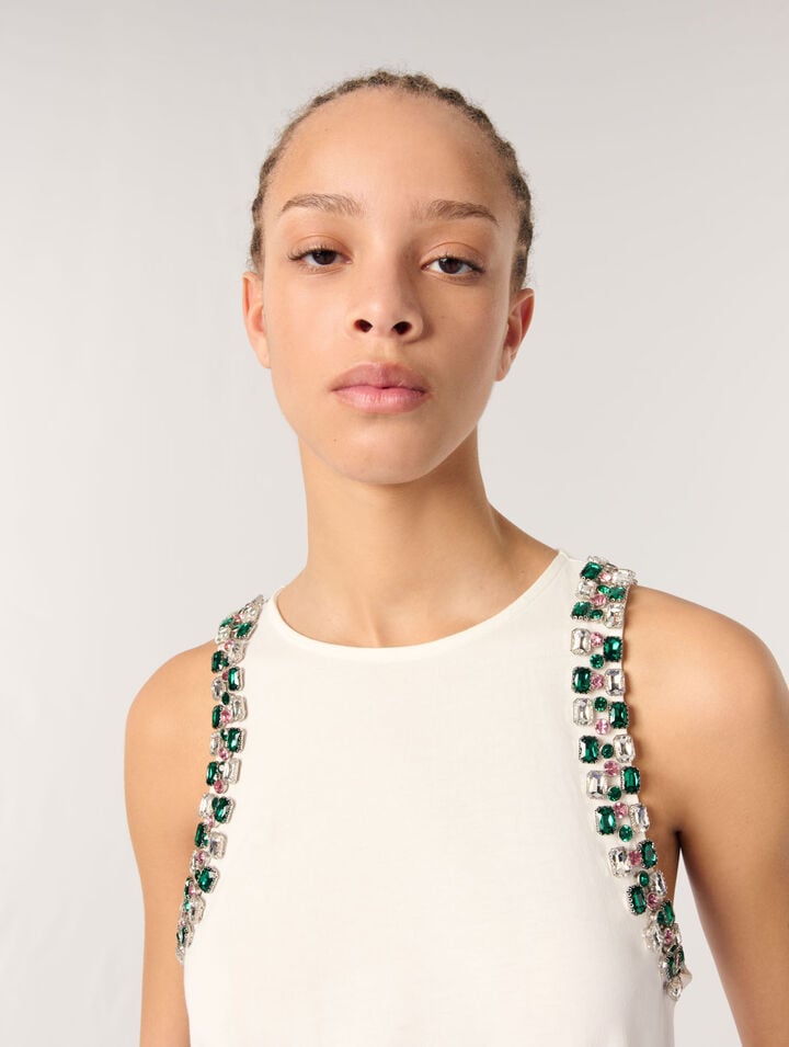 Canottiera con strass
