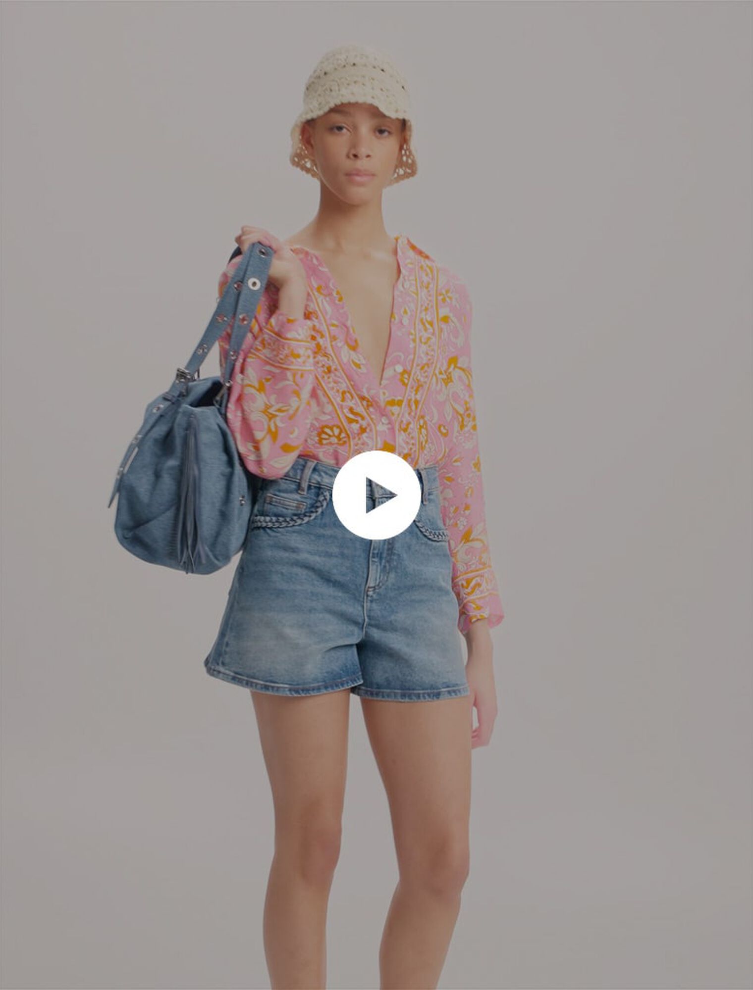 Shorts denim passamani intrecciati