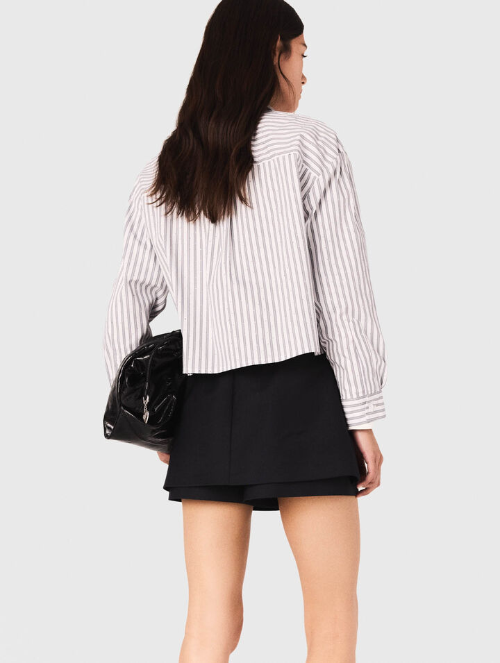 Camicia a righe glitterata con cravatta
