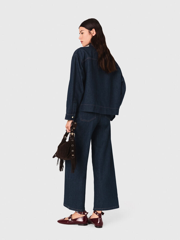 Camicia in denim con lavallière