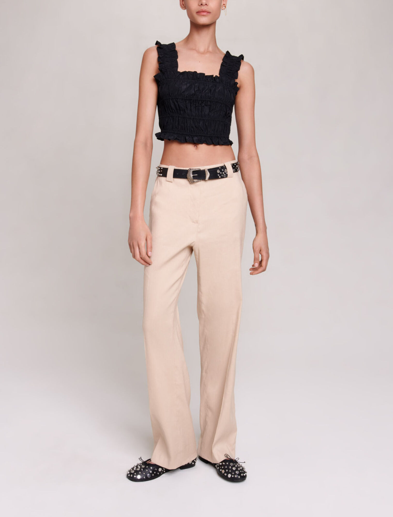 Crop top con punto smock