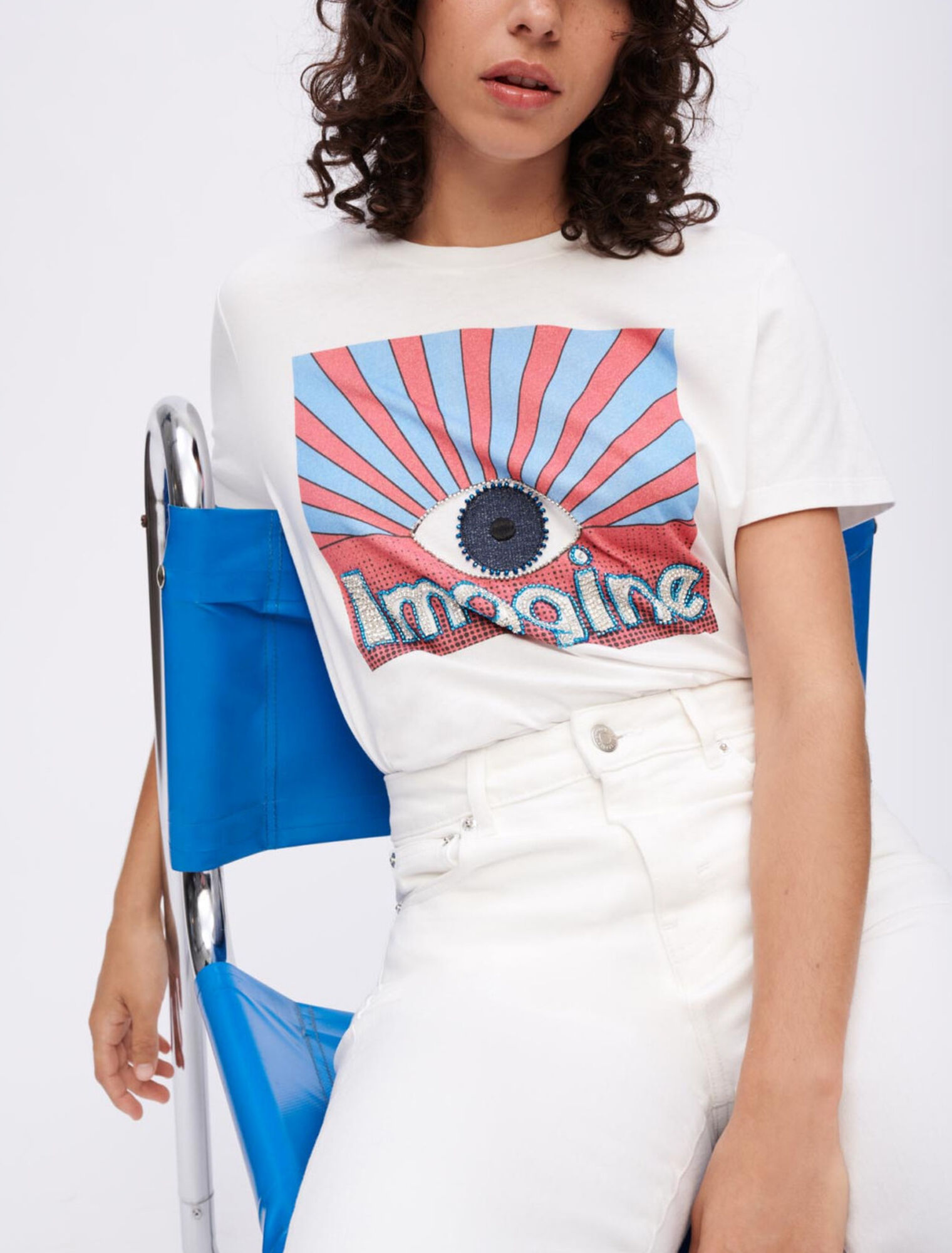 T-shirt serigrafata con strass