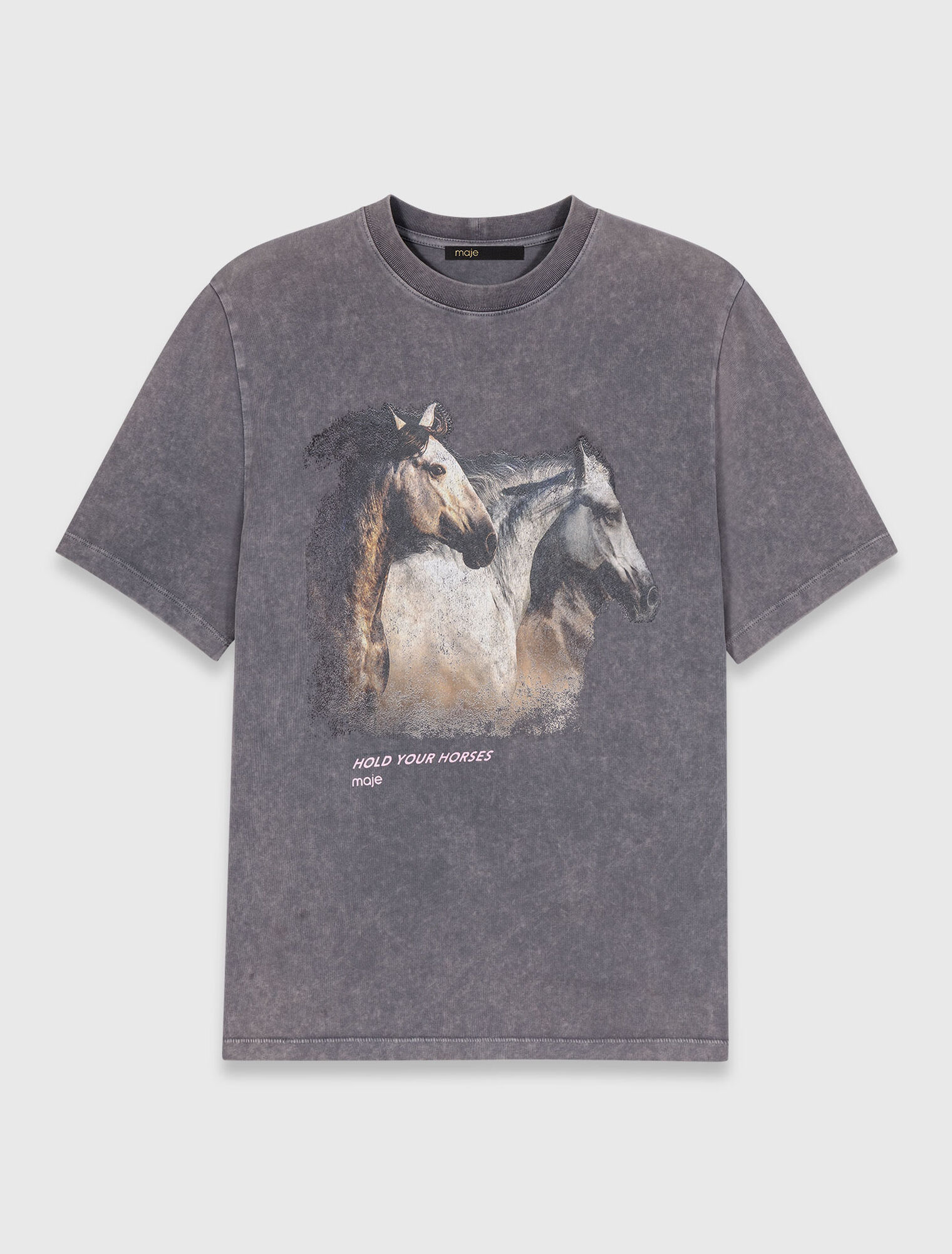 T-shirt con stampa cavallo