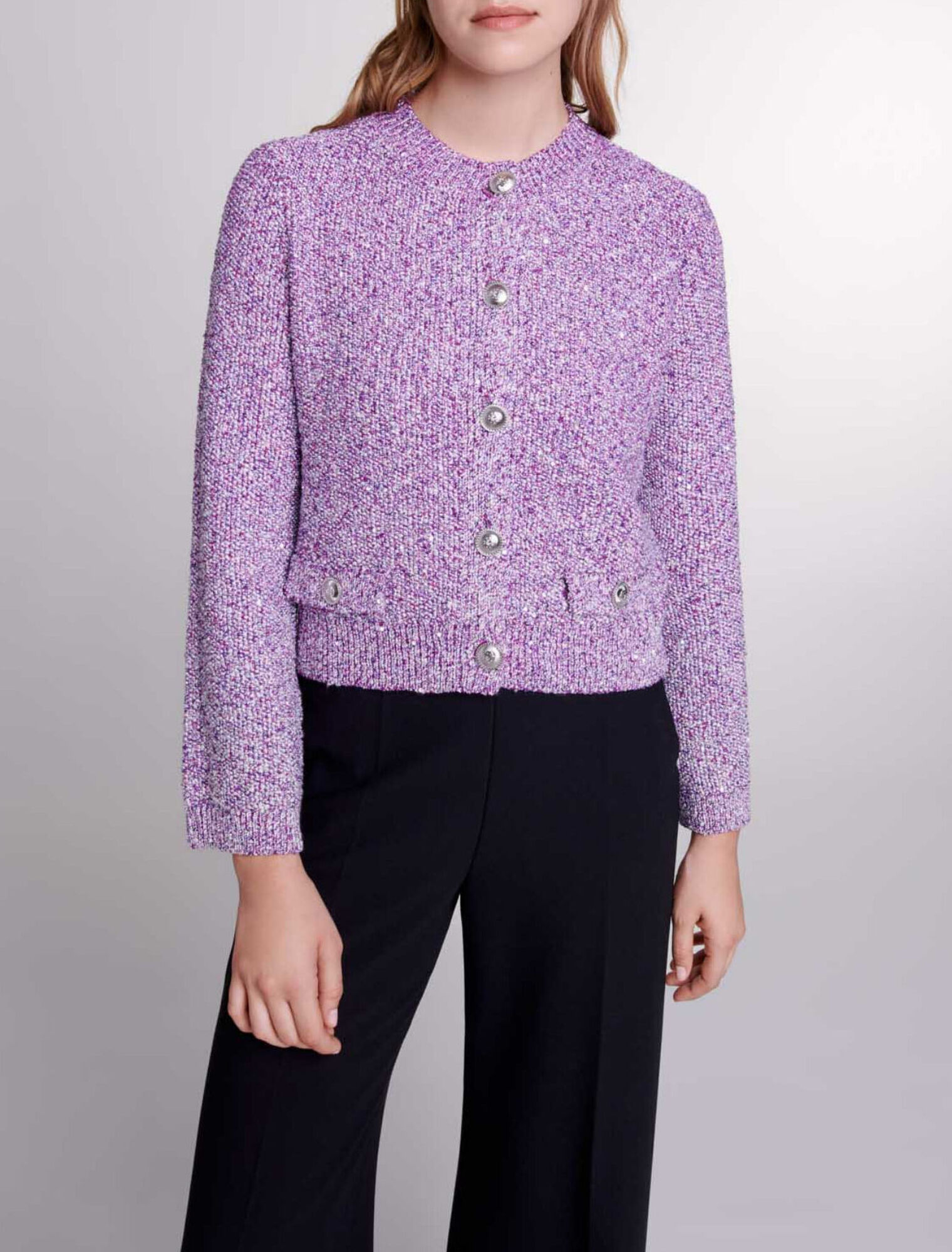 Cardigan in maglia con lustrini