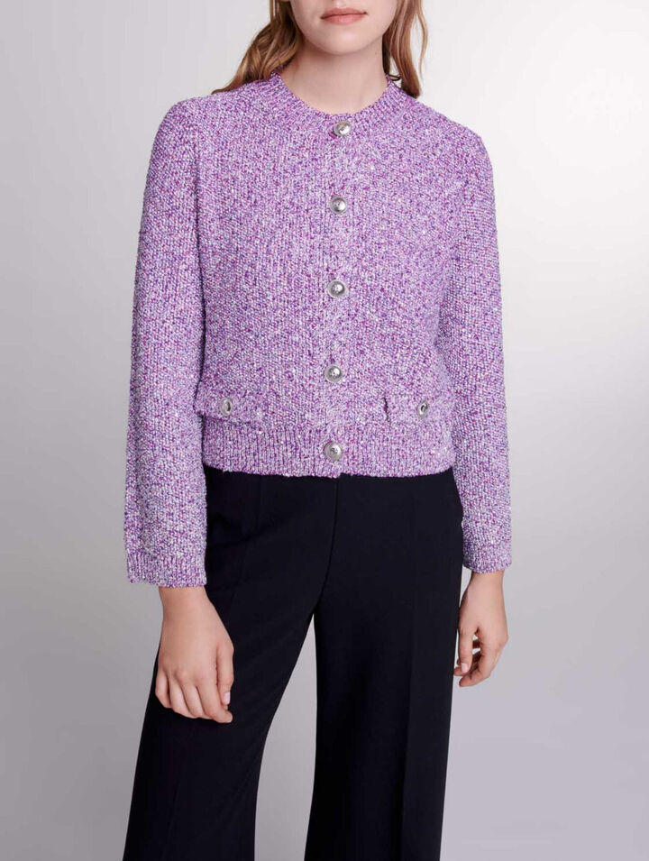 Cardigan in maglia con lustrini