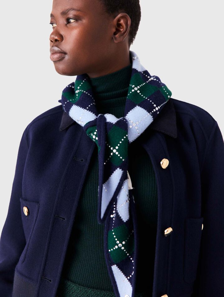 Foulard triangolare argyle in lana