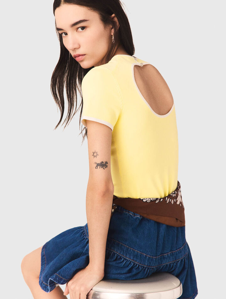 Pullover con obl&ograve; dietro