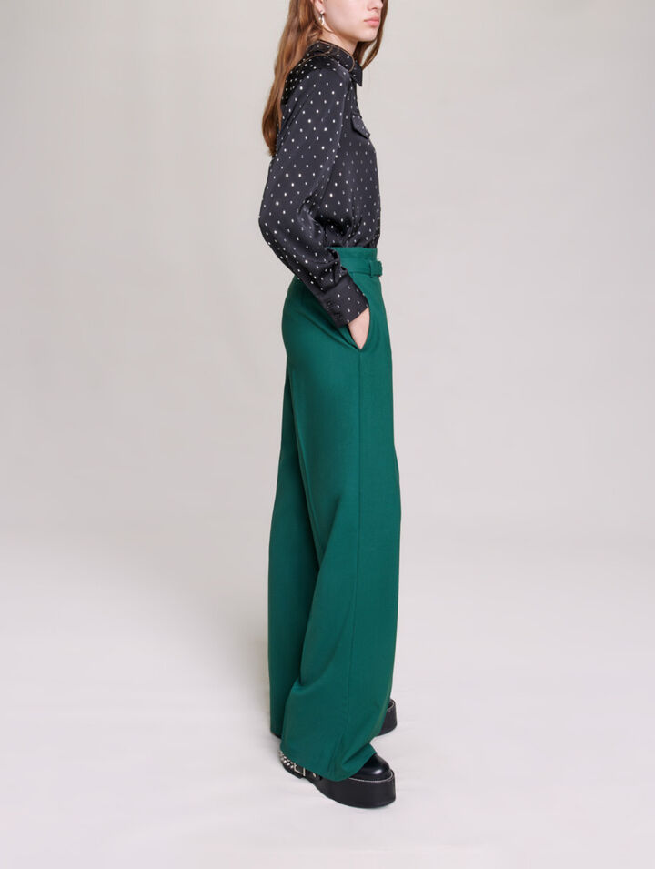 Camicia satinata con strass