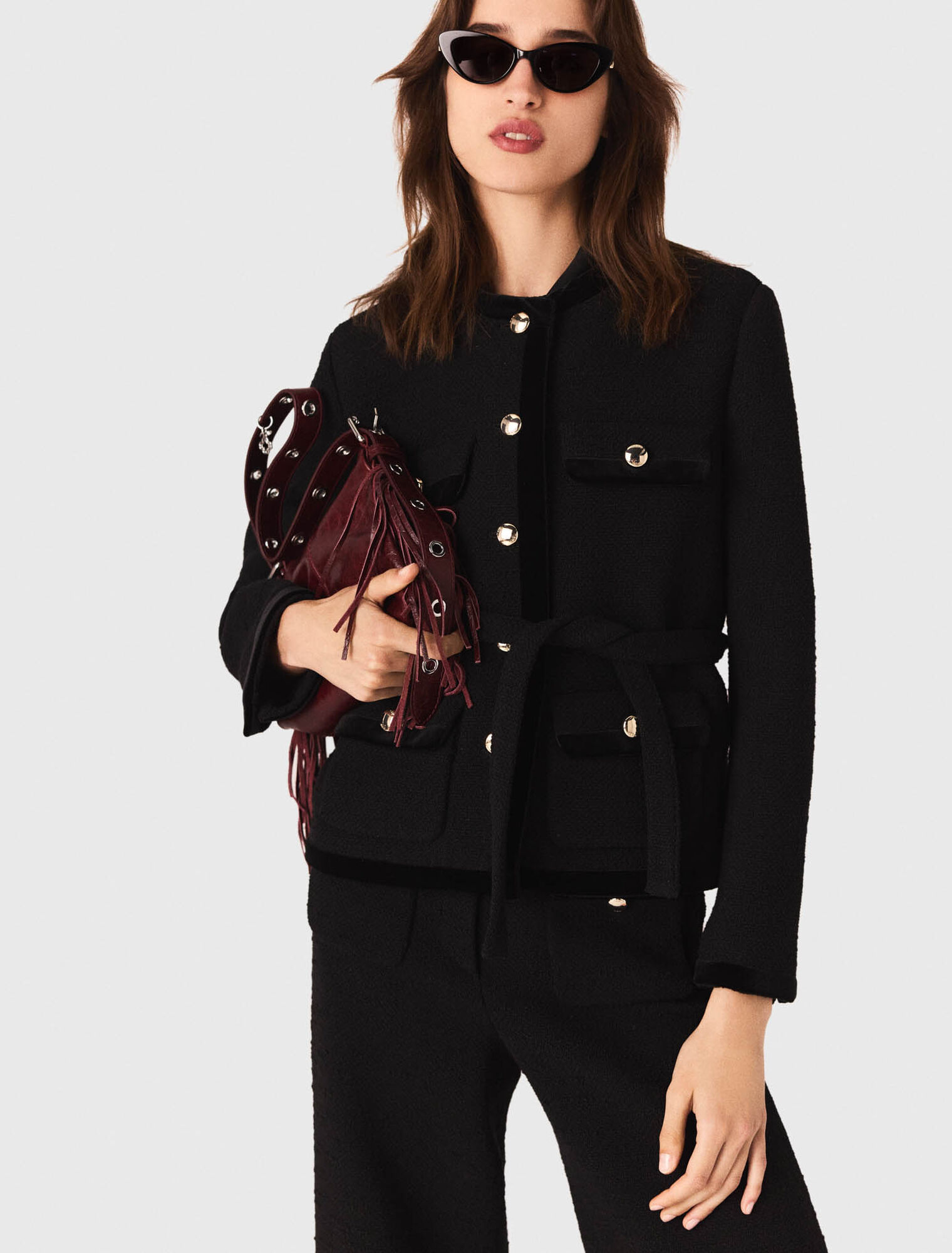 Giacca lunga in tweed