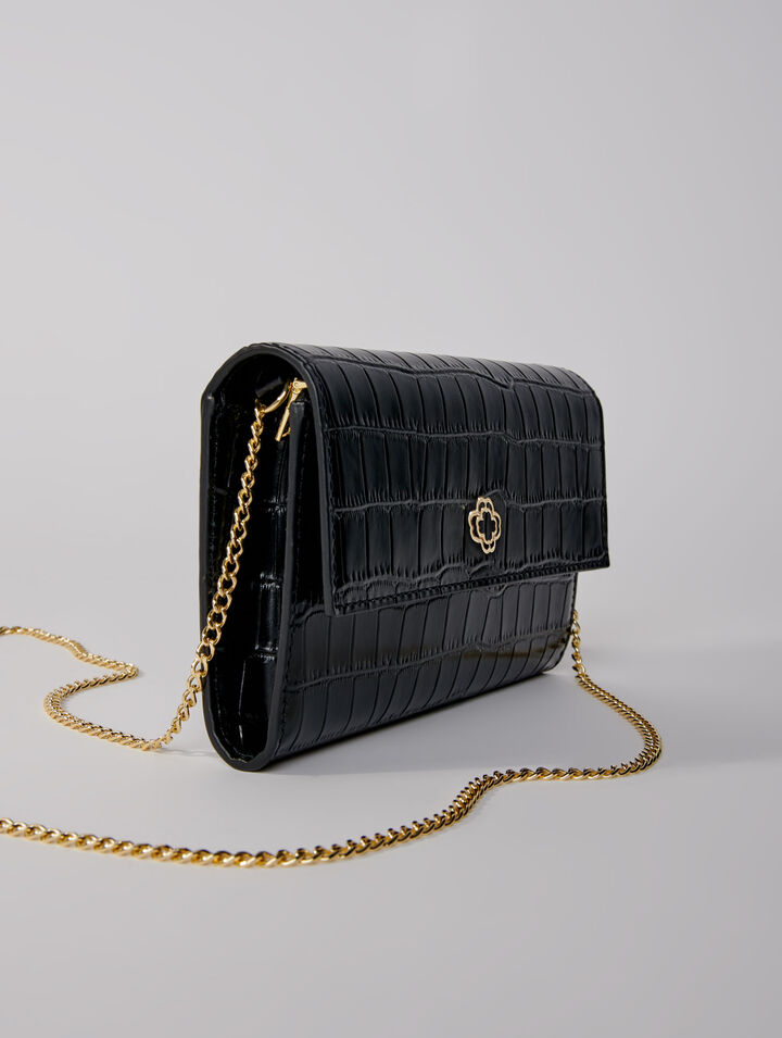 Borsa in pelle goffrata coccodrillo