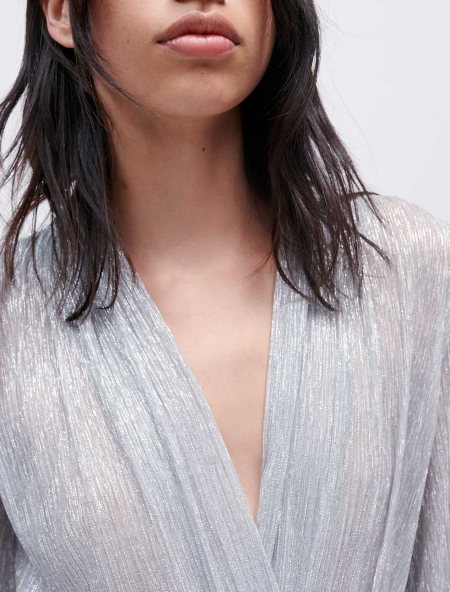 Abito drappeggiato in lurex