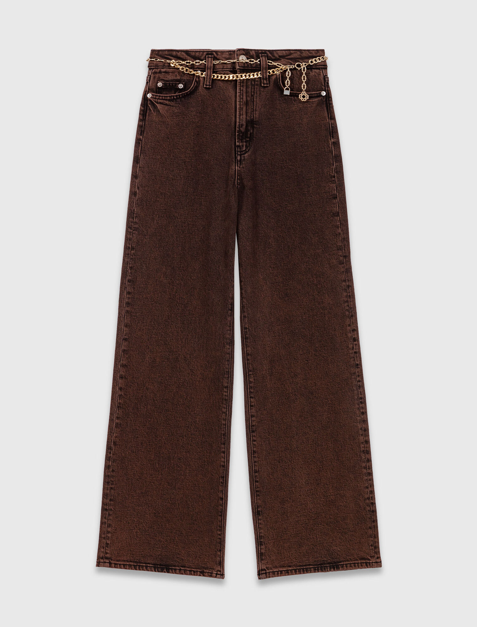 Jeans bootcut con catena