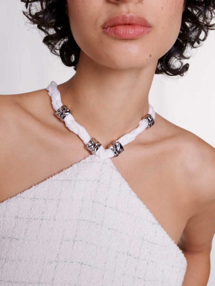 Abito corto in tweed con laccetti