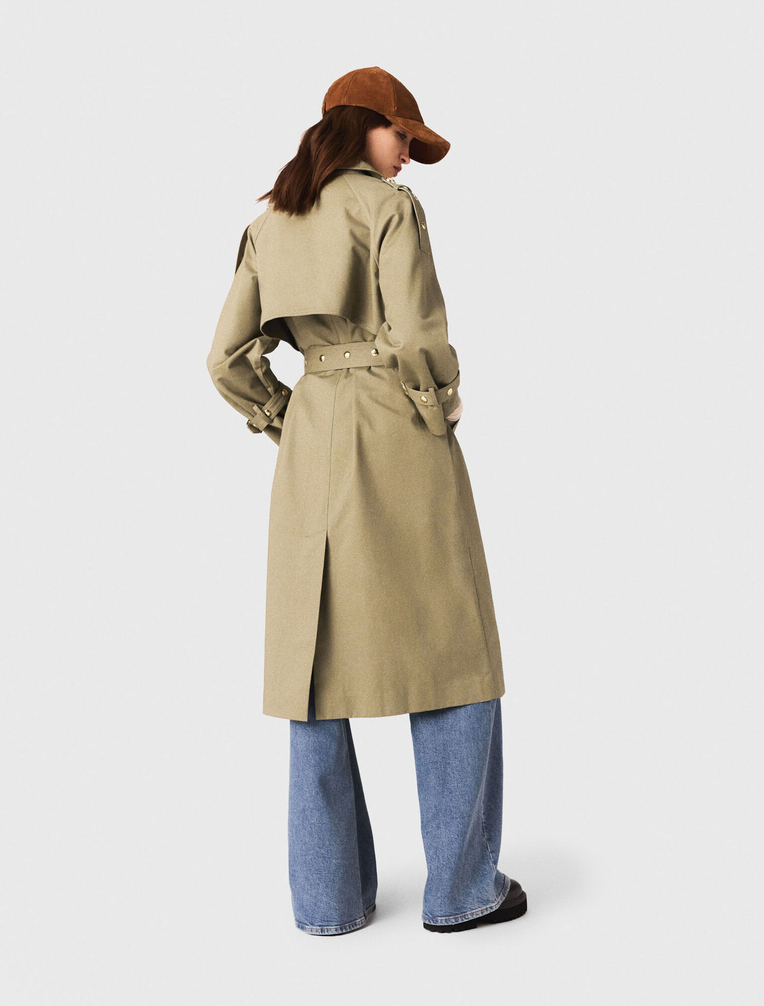 Trench borchie collo rimovibile