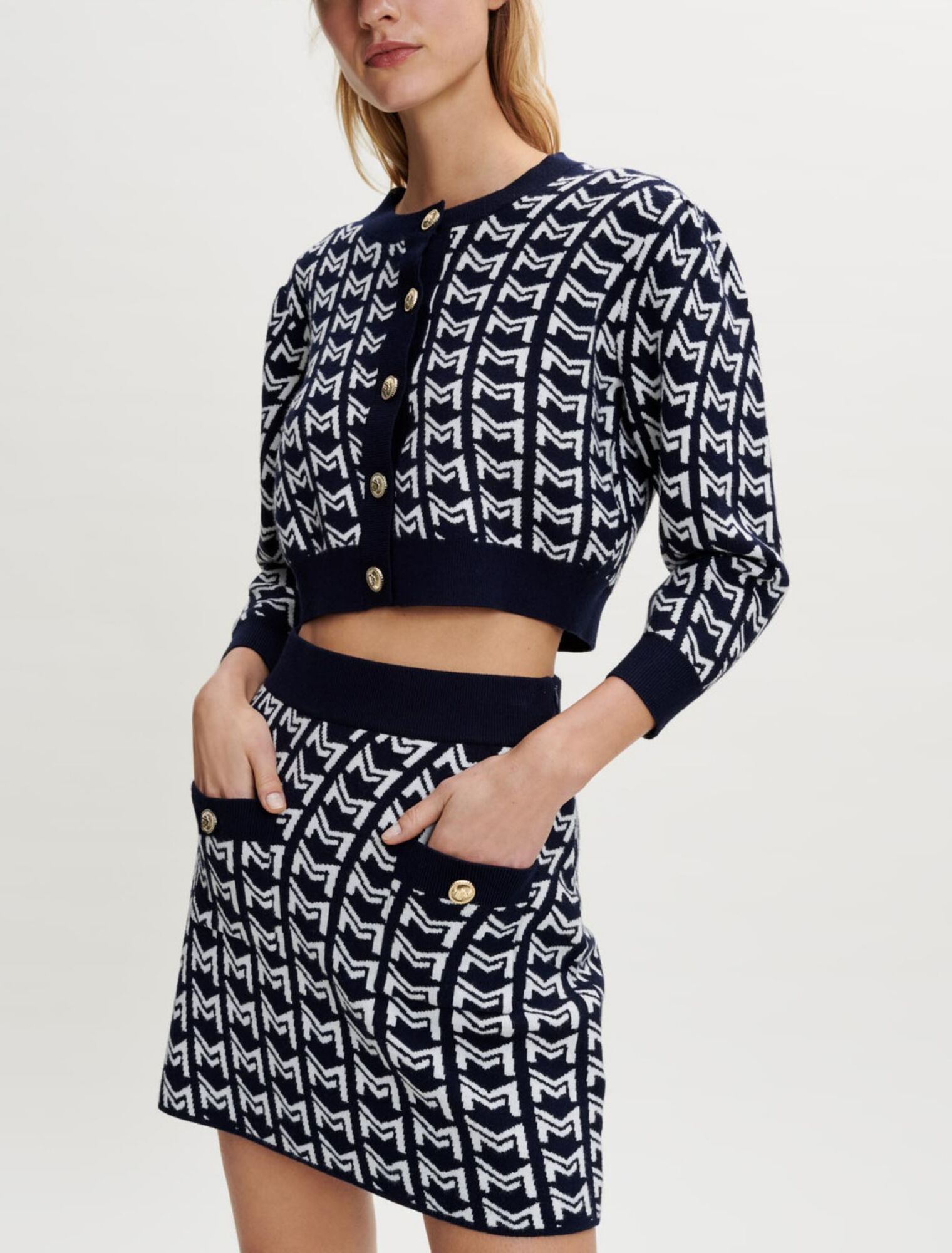 Gonna in jacquard con monogramma 