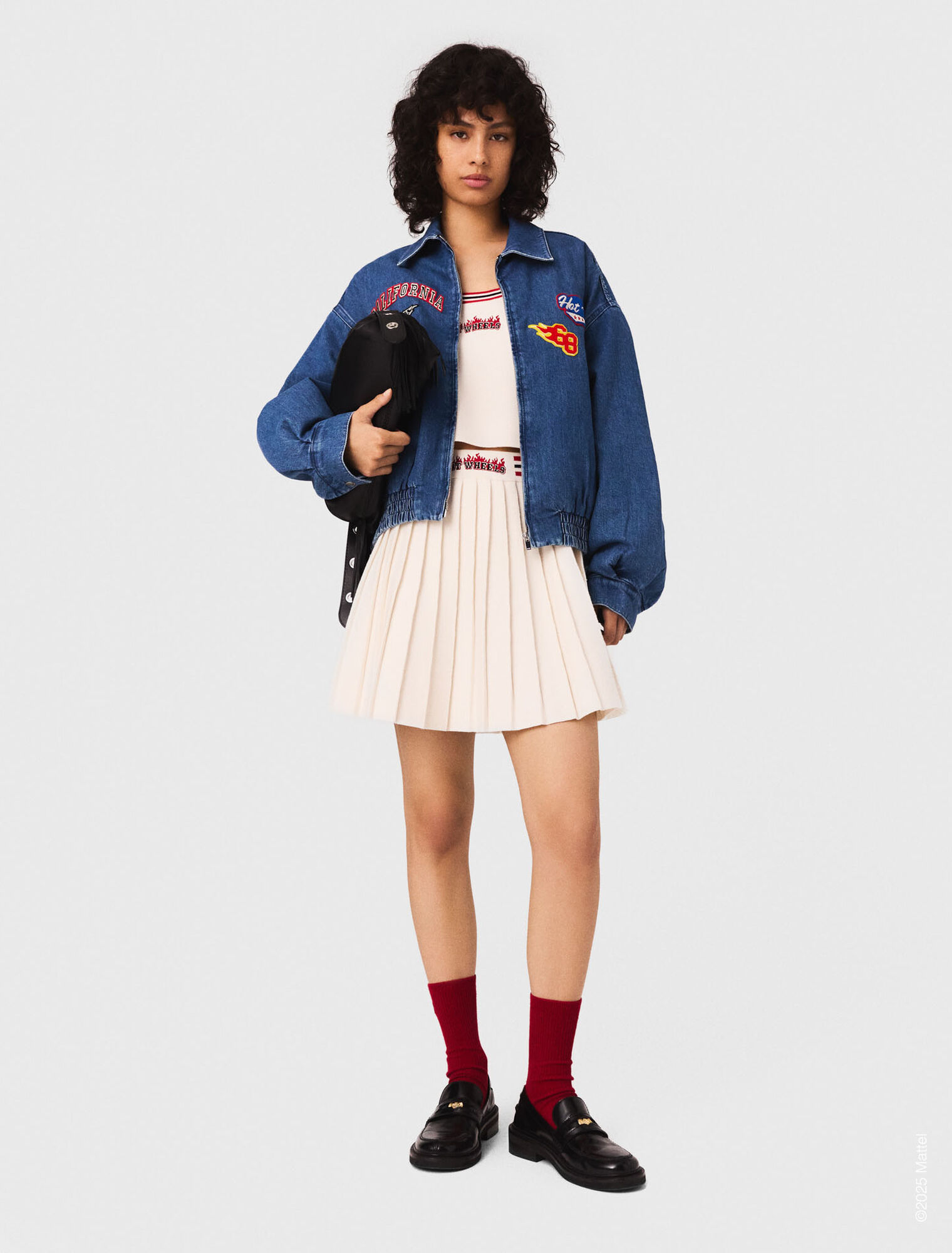 Giacca oversize in denim ricamato