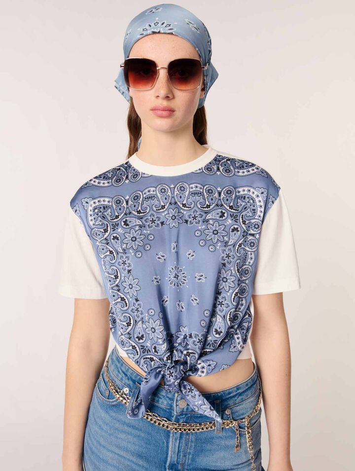 T-shirt annodata con stampa