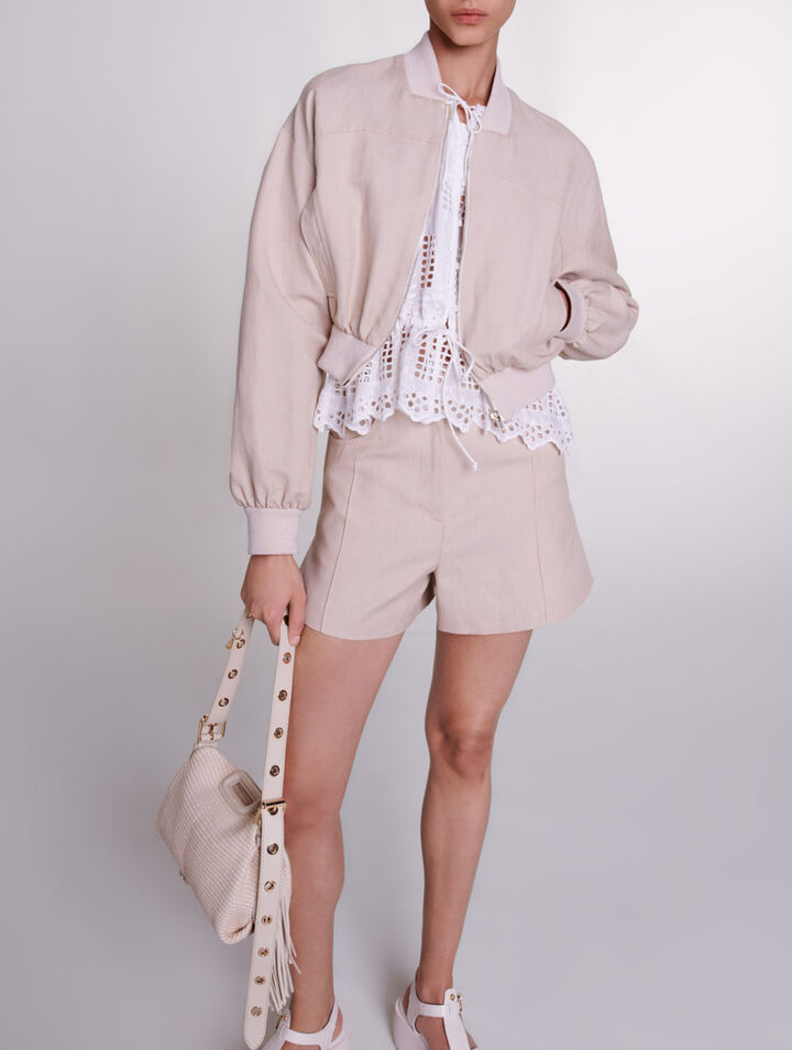 Giubbotto corto in lino