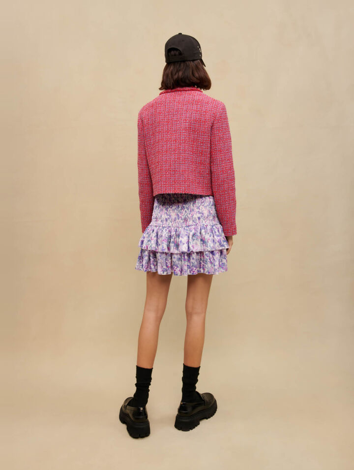 Gonna smocked con stampa floreale