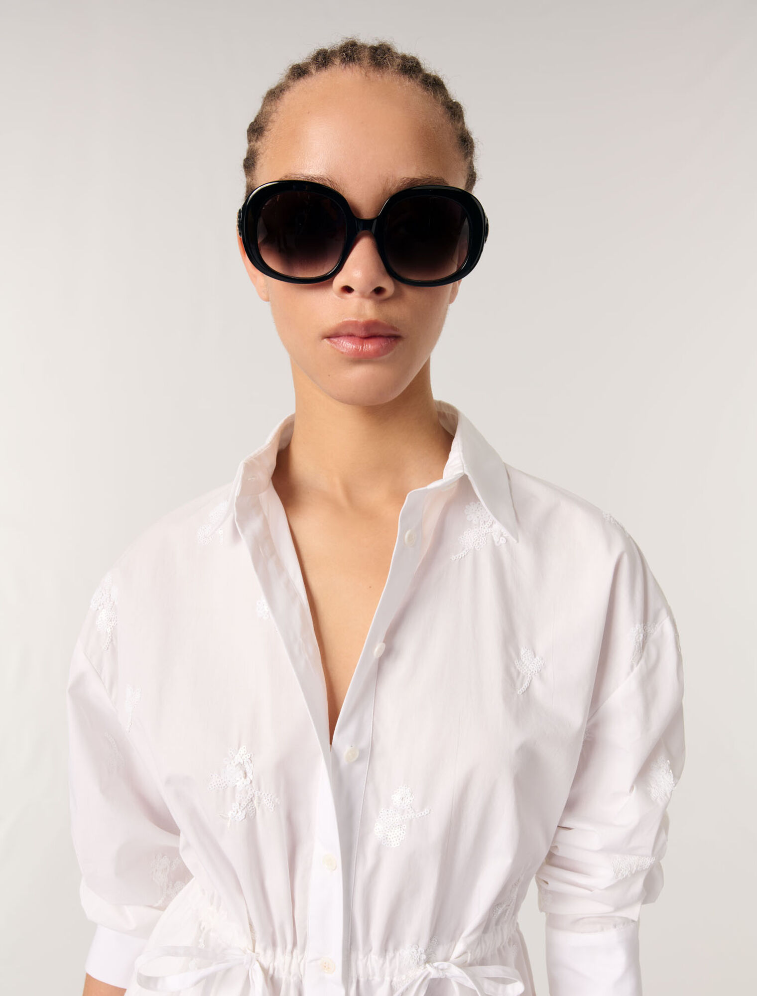 Camicia corta ricamata