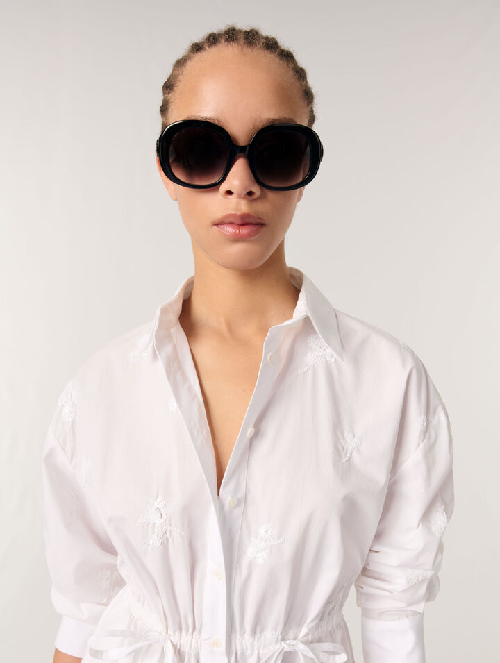 Camicia corta ricamata