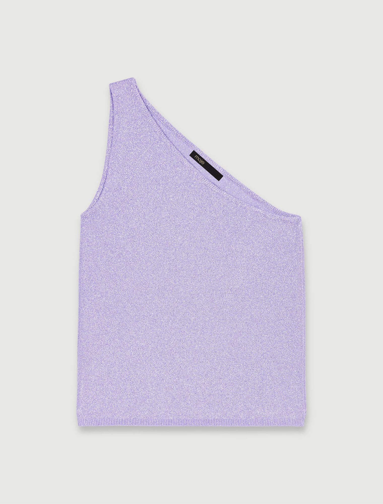 Top corto asimmetrico metallizzato