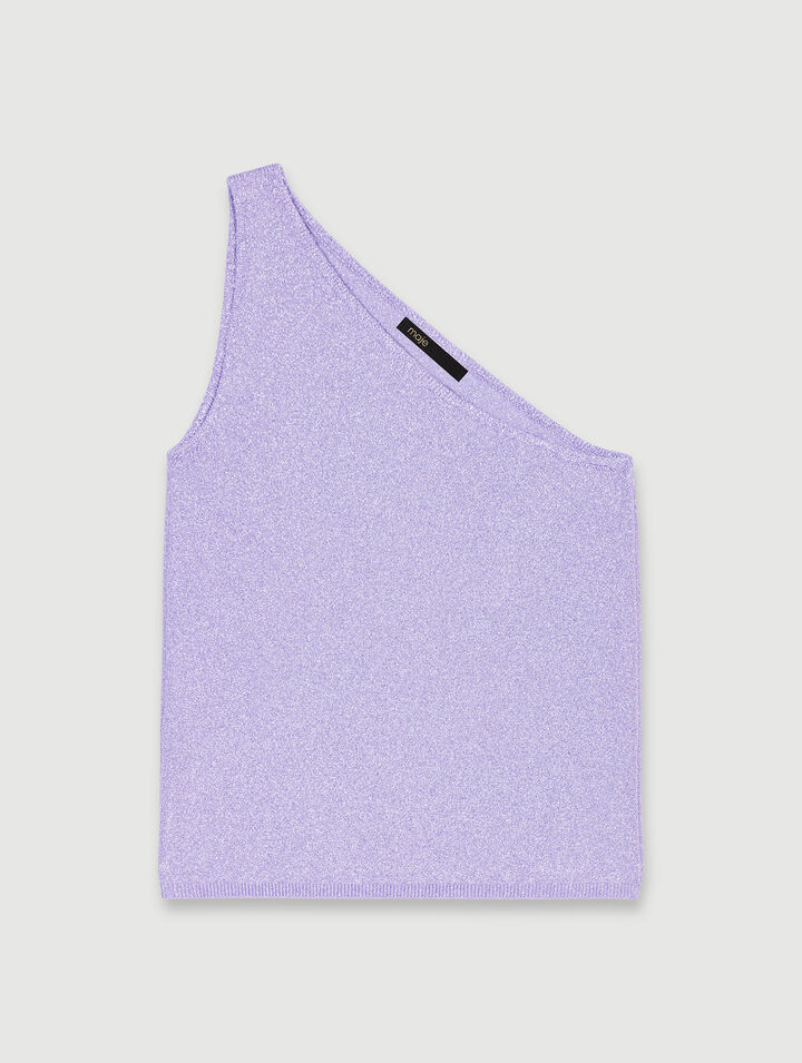 Top corto asimmetrico metallizzato