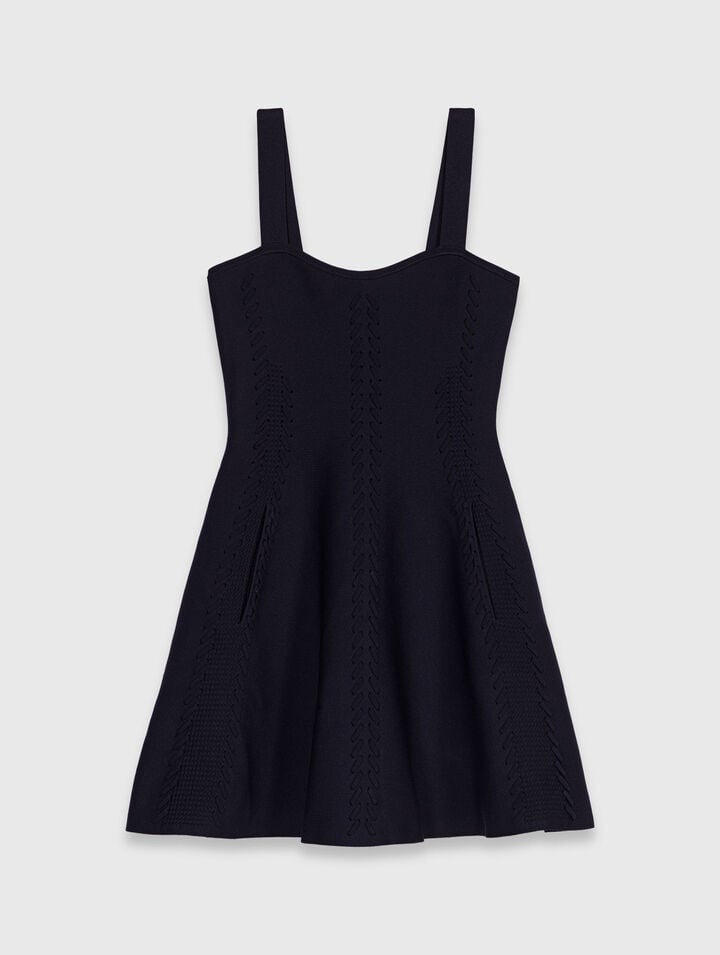 Abito babydoll corto in maglia 