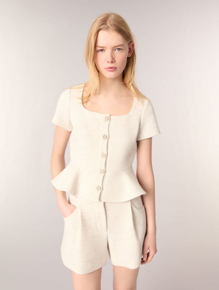 Top peplo in tweed e lurex