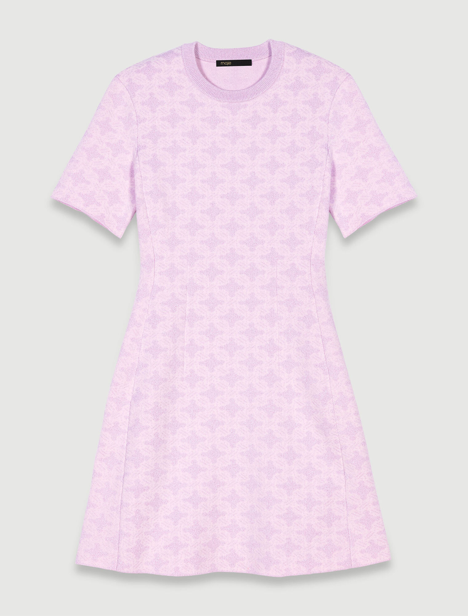 Abito corto in maglia jacquard