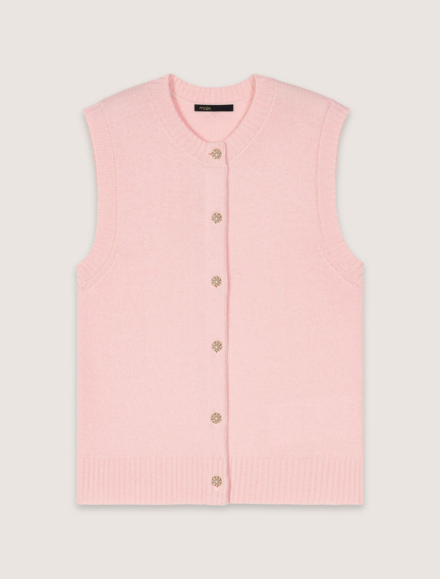 Cardigan in lana senza maniche