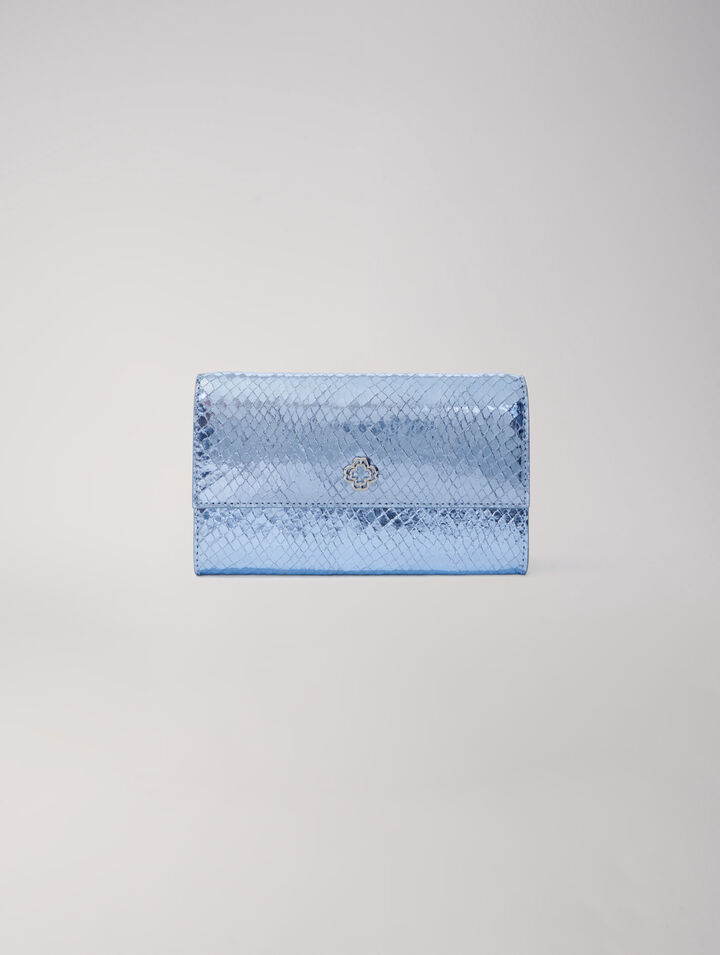 Pochette pelle pitonata in rilievo
