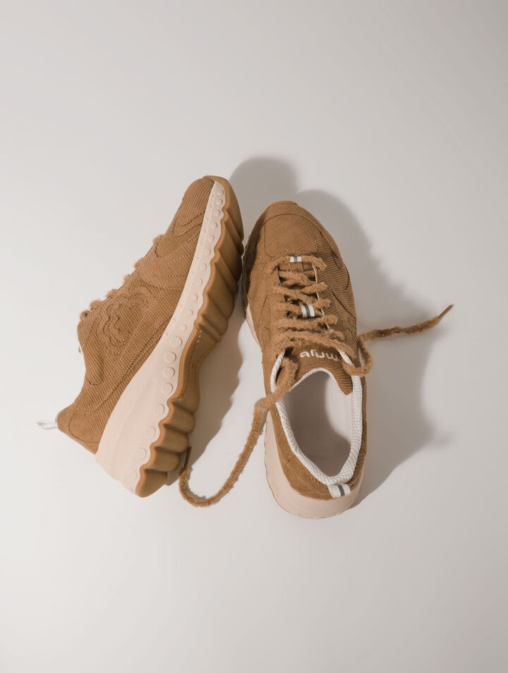 Sneaker M in velluto a coste